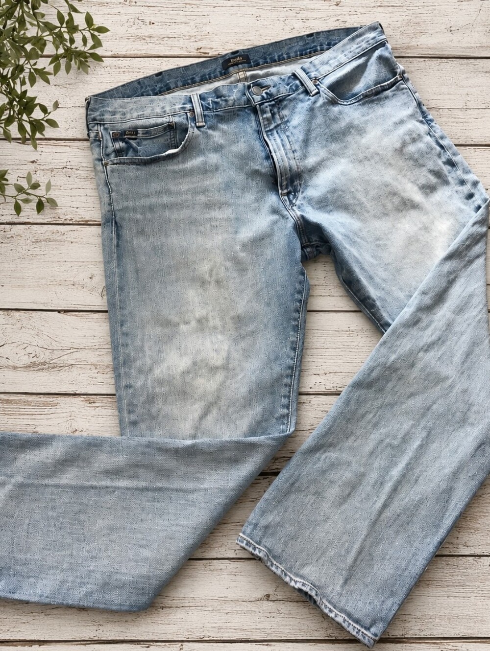 Ralph Lauren Polo Men's Jeans 38x32 Classic Fit Light Wash Denim